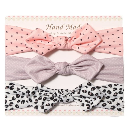 

Tuscom baby girl headband 3 Piece Set Baby Print Solid Color Hair Accessories