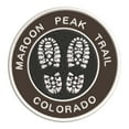 thumbnail image 1 of Go Trekking! At Maroon Peak Trail, Colorado 3.5 Inch Iron Or Sew On Embroidered Fabric Badge Patch Hiking Trails Iconic Series, 1 of 2