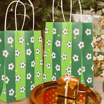 HONMEET Party Treat Bags Soccer Candy Bags Green Handle Design 12Pcs 8.3X5.9X3.1In