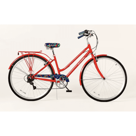 700c/28" Strawberry Print Schwinn Adult Bike Navy/Red - kate spade new york x Target 1/10 WITH KATE SPADE WOVEN BASKET