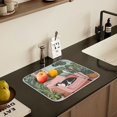 thumbnail image 5 of Yayeee Dish Drying Mat for Kitchen Counter 16" x 18" Microfiber Super Absorbent Coffee Decorative Pad, Pink Sleeping Cat, 5 of 9