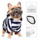 thumbnail image 3 of Fotbe Navy Blue And White Stripes Sudadera con Estampado para Perros Pequeños – Suéter con Capucha para Mascotas, Tela Suave de Forro Polar con Bolsillo-X-Small, 3 of 7