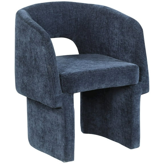 Meridian Furniture Emmet Navy Chenille Fabric Dining Chair / Accent Chair