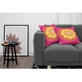 thumbnail image 3 of Ambesonne Leaf Throw Pillow Cover 2 Pack, Lotus Planet Astral Cosmic, 24", Hot Pink Yellow Red, 3 of 5