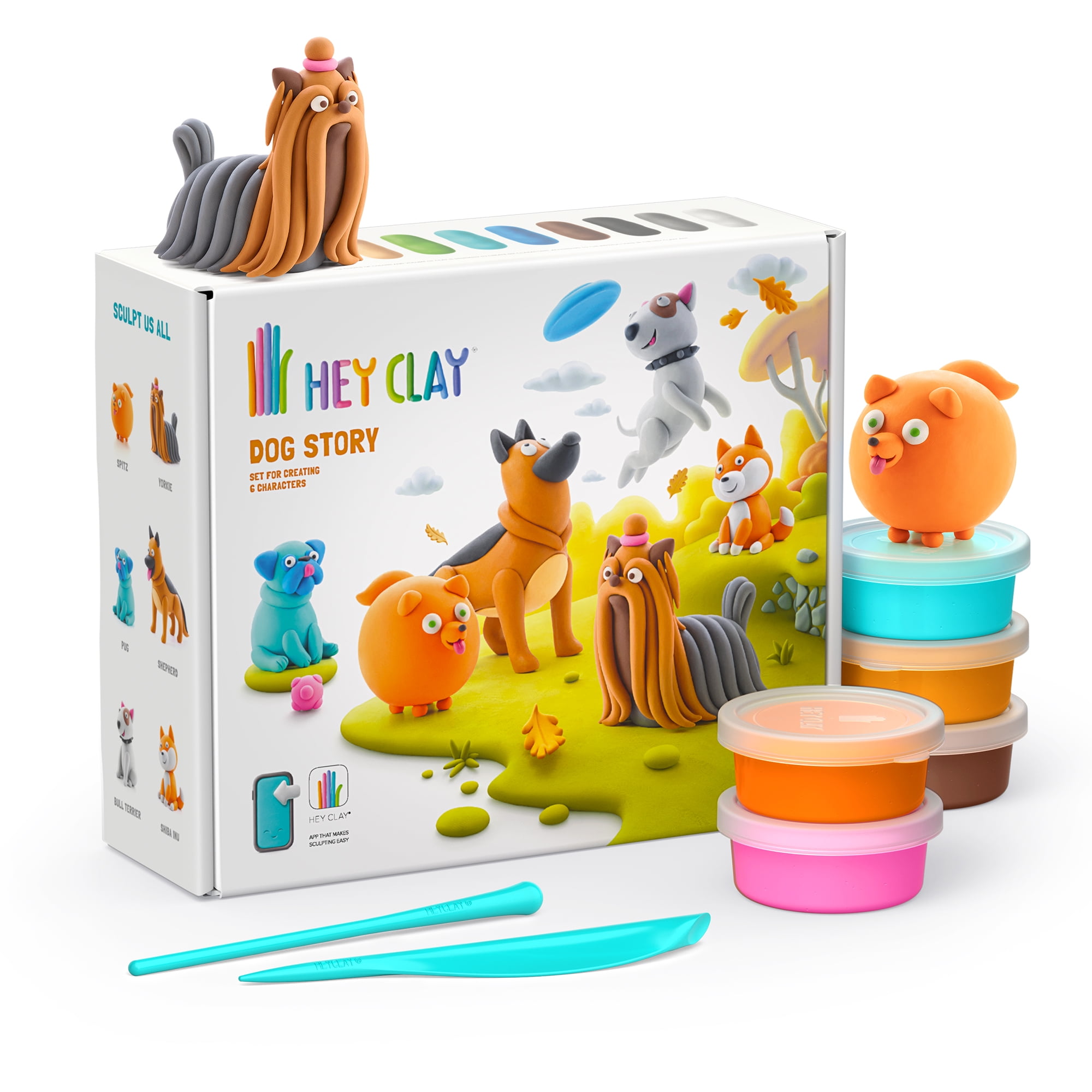 Fat Brain Toys, Clay Kit, Forest Animals, 15 Colors, Sculpting