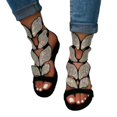 thumbnail image 5 of Sandalias de mujer de talla grande con hebilla plana y diamantes de imitación, cómodas y transpirables, de moda de estilo europeo y americano, 5 of 5