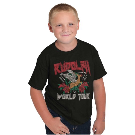 Christmas Rudolph Xmas World Tour Crewneck T Shirts Boy Girl Brisco Brands S