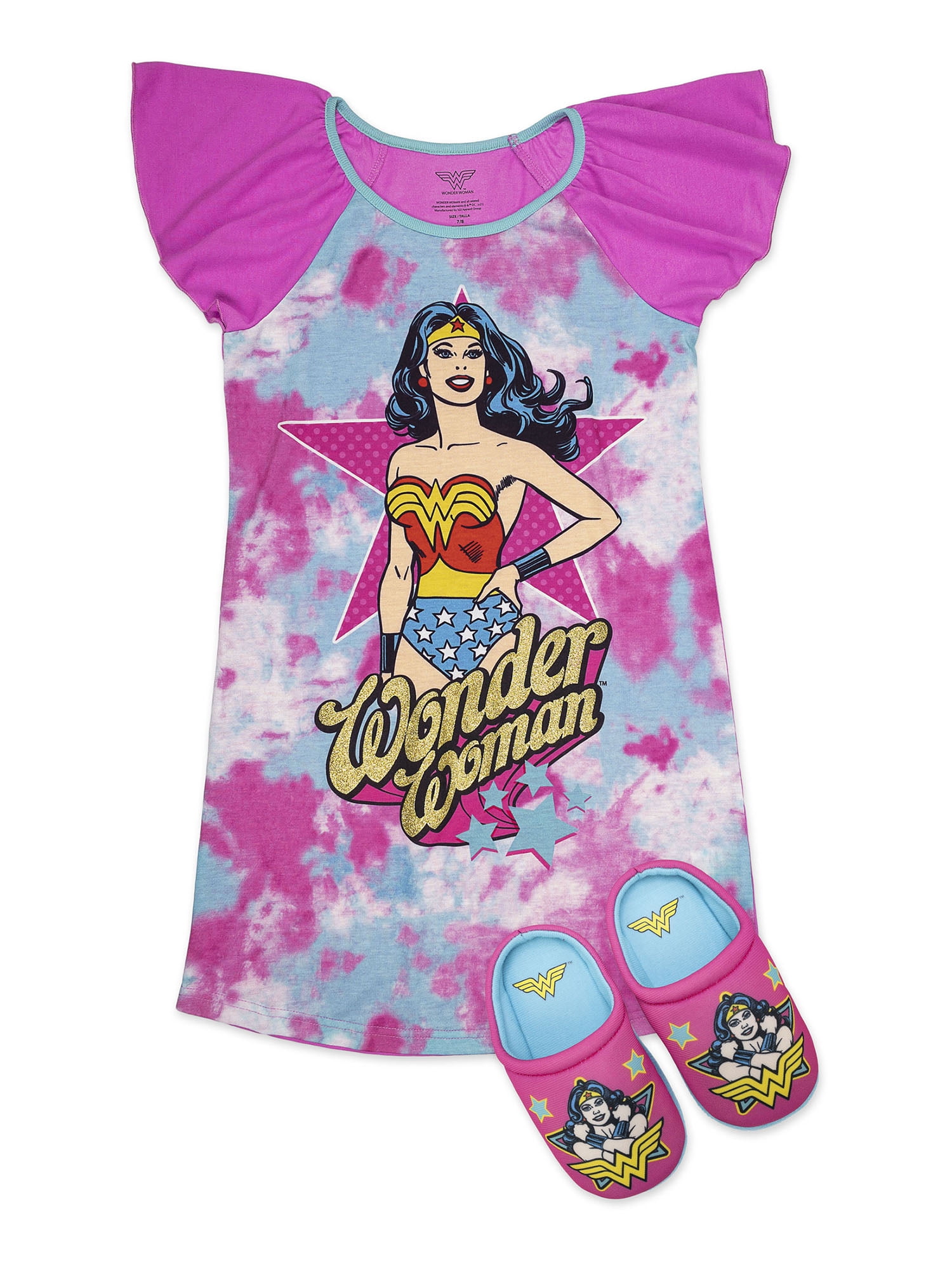 Wonder Woman Little/Big Girls 2pc Pajama Short Set Size 4/5 6/6X 7/8 10/12 