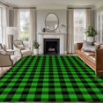 thumbnail image 2 of Area Rug 60×96in, St. Patrick's Day Green and Black Plaid Floor Carpet Living Room Rug, Buffalo Checker Non-Slip Welcome Mat Indoor Rugs for Bedroom Dining Room, 2 of 9