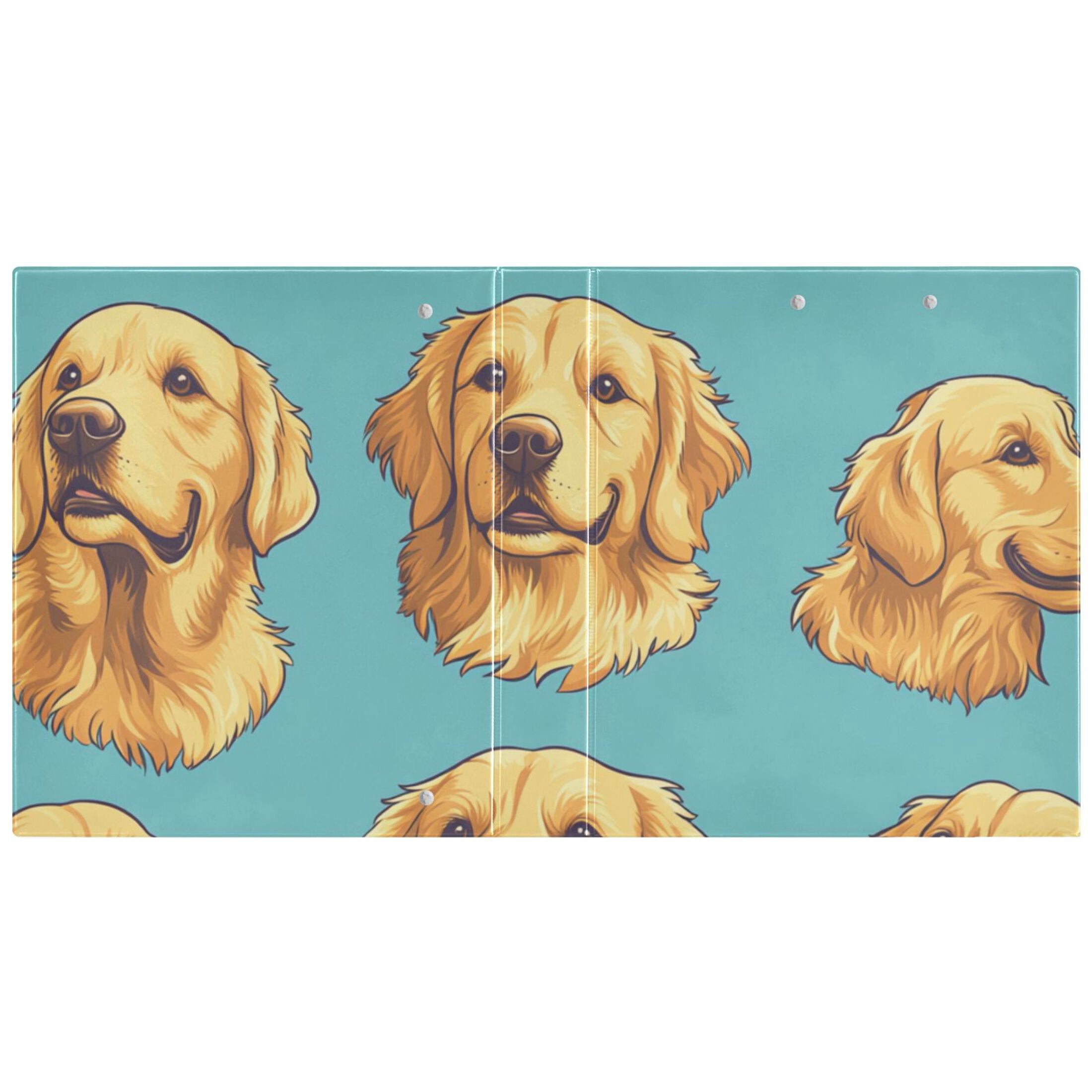 Golden Dogs 3 Ring Binders 1.5 inch Hardcover File Folders with Interior Pockets A4 Size Organizer for School Office Hospital Set of 2
