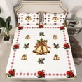 thumbnail image 2 of Homewish Golden Bell 3pcs Twin Sheet Sets for Teens Boys Girls,Merry Christmas Twin Fitted Sheet,Xmas Chic Flower Breathable Flat Sheet,Super Cozy Room Decor, 2 of 7