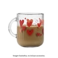 thumbnail image 3 of Taza Crisa de Vidrio Diseño Corazones Transparente, 3 of 4