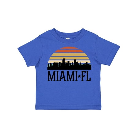 

Inktastic Miami Florida Skyline Retro Sunset Gift Toddler Boy or Toddler Girl T-Shirt