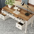 thumbnail image 6 of Farmhouse Executive Desk with Drawers, Charging Function, File Drawer, for Home Office, Work, Study Room, Oak, 6 of 7