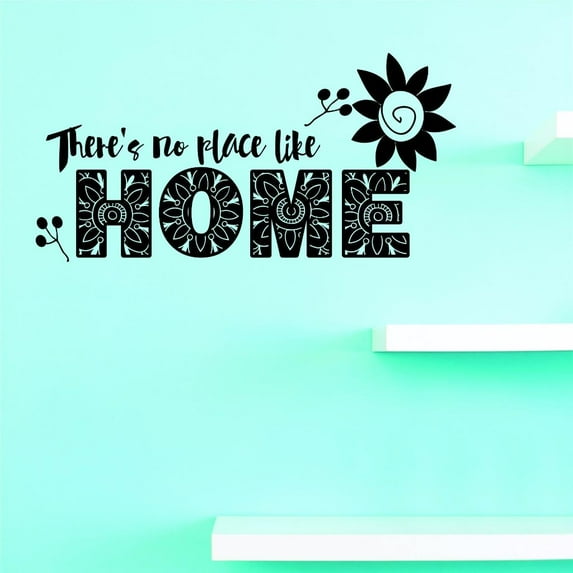 Custom Decals Home Theres No Place Like Wall Art Size: 8 X 20 Inches Color: Black