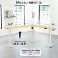 thumbnail image 5 of VIVO Bamboo / White Electric 75" x 63" Corner Desk Workstation, 5 of 8