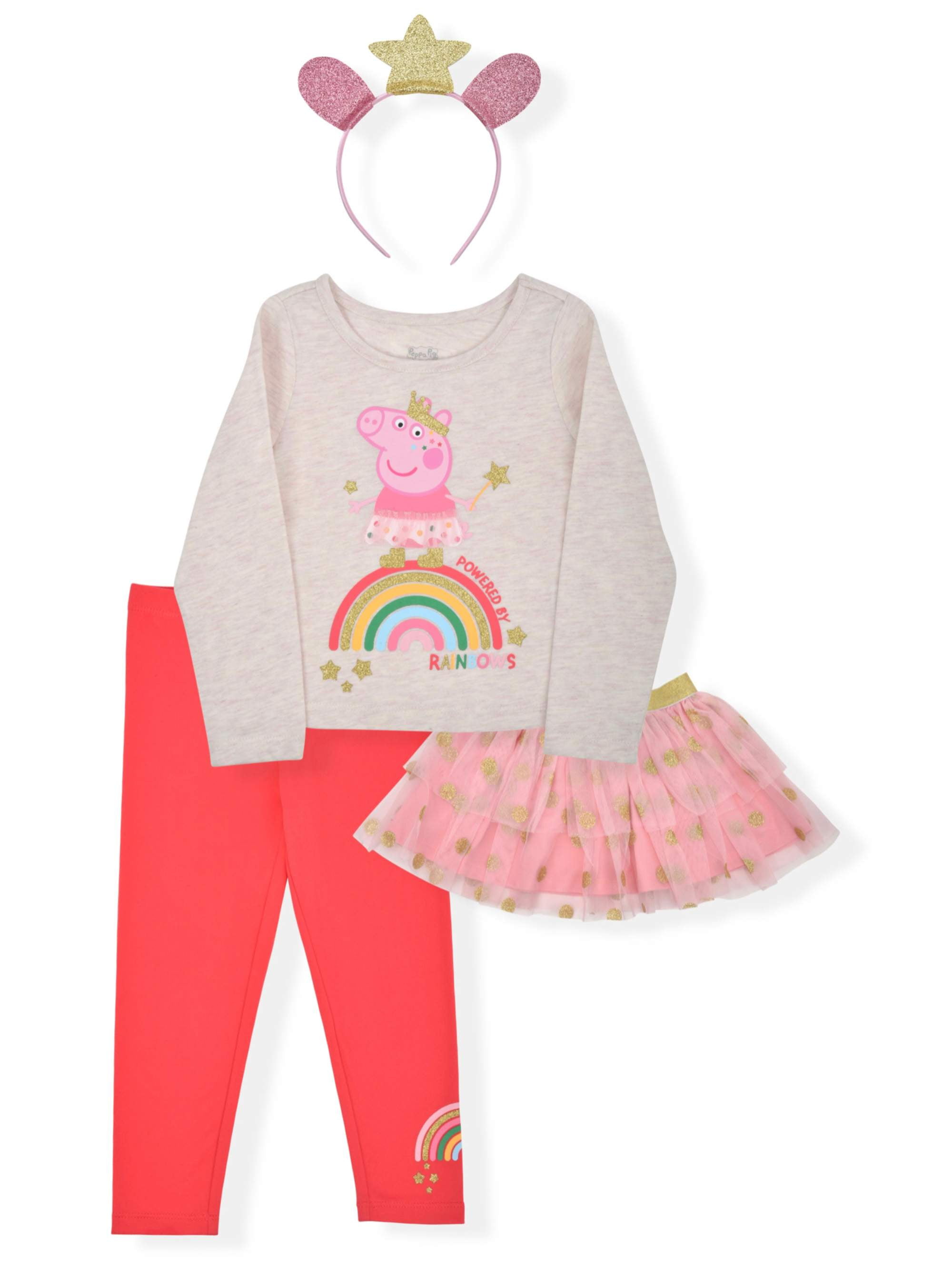 New Peppa Pig Play All Day Pinafore & Long Sleeve TOP Outfit 2-3YRS