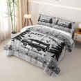 thumbnail image 3 of Erosebridal Happy Camping Quilt King, Gray Old Barn Door King Coverlet Set, 3 Pieces 1 Bedspread and 2 Pillowcases, 3 of 7