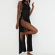 thumbnail image 1 of Vestido De Punto Vestido maxi de ganchillo para mujer Traje de playa con abertura lateral y cuello redondo sin espalda (Negro S) Cgtredaw para Mujer Negro T XL, 1 of 7
