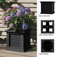thumbnail image 2 of Pure Garden Outdoor Rattan Style Planter Box - 14.65-Inch Plant Pot, Black, 2 of 6