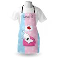 thumbnail image 3 of Dog Apron Puppy Dreaming on the Sofa with Heart Symbol on Background Valentine Theme Artwork, Unisex Kitchen Bib Apron with Adjustable Neck for Cooking Baking Gardening, Blue Pink White, by Ambesonne, 3 of 3