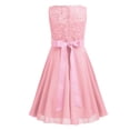 thumbnail image 4 of YONGHS Flower Girls Dress Wedding Bridesmaid Evening Formal Lace Gown 2-16 Pearl Pink 8, 4 of 7