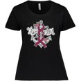 thumbnail image 3 of Inktastic Multiple Myeloma Hope and Faith with Anchor Ribbon and Roses with White Outline Women's Plus Size T-Shirt, 3 of 5