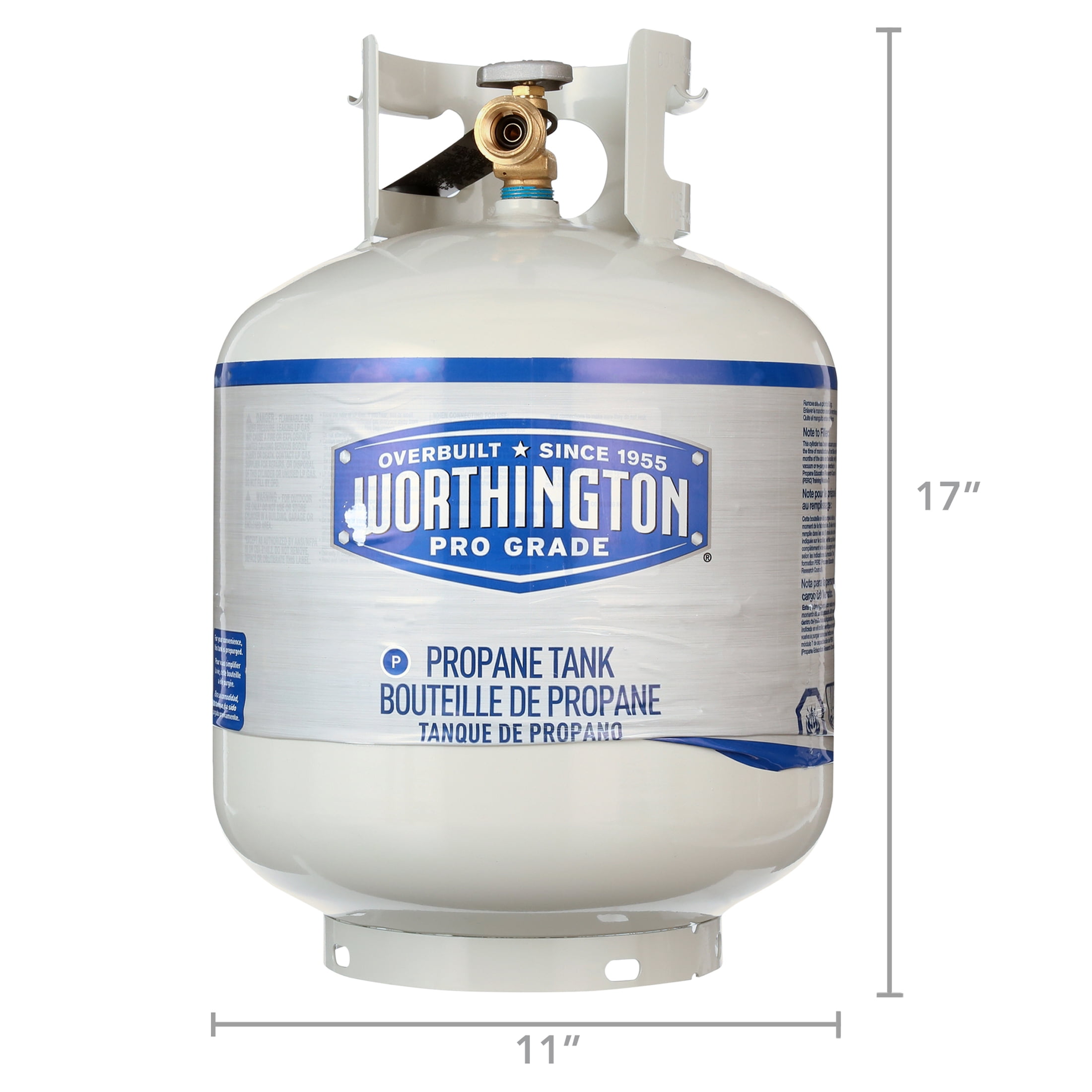 Worthington Pro Grade 20-Pound Refillable Propane Tank, Propane Not Included