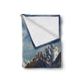 thumbnail image 2 of Mountain Soft Flannel Fleece Blanket, Landscape with Road and Snow Capped Mountains Southern Alps New Zealand, Cozy Plush for Indoor and Outdoor Use, 50" x 60", Navy Blue White Olive, by Ambesonne, 2 of 6