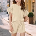 thumbnail image 6 of Grblisyd Girls Short Sets Loose Ruffle Short Sleeve Top and Elastic Waist Shorts Summer Clothing Sets Size 2-12 Years, 6 of 6