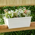 thumbnail image 6 of HC Companies Heavy Duty 24 In Plastic Deck Rail Box Planter, White (4 Pack), 6 of 11