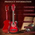 thumbnail image 6 of Ktaxon 30in Beginner Round Acoustic Guitar Starter Kit with Bag, Tuner, Extra Strings, Red, 6 of 15