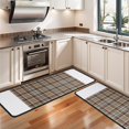 thumbnail image 3 of Kitchen Rugs Sets Of 2,Brown Beige Plaid Checkered Pattern Anti Fatigue Kitchen Mat Rugs Non Slip Washable,Decorative Kitchen Floor Mats for Kitchen,Sink,Laundry,17"x47"+17"x47", 3 of 5