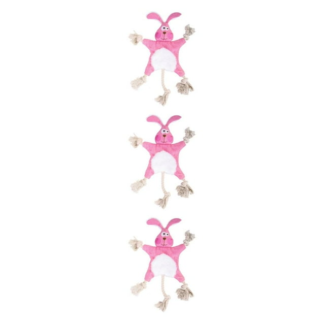 Transemion Polyester Stylish Pet Toy For Dogs Easy To Clean And Safe For Playtime Good Gift Plush Dog Toy rabbit 3Set