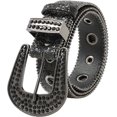 thumbnail image 6 of Rhinestone Belt for Men Women, Vintage Cowgirl Sequin Diamond Bling Belts Y2k Bling Rivet Leather Belt for Jeans, 6 of 10