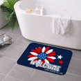 thumbnail image 3 of FJPT Welcome Flower American Flag Design Non Slip Flannel Polyester Floor Mat For Bathroom Kitchen Bedroom Decor 31.5x19.7 inch, 3 of 5