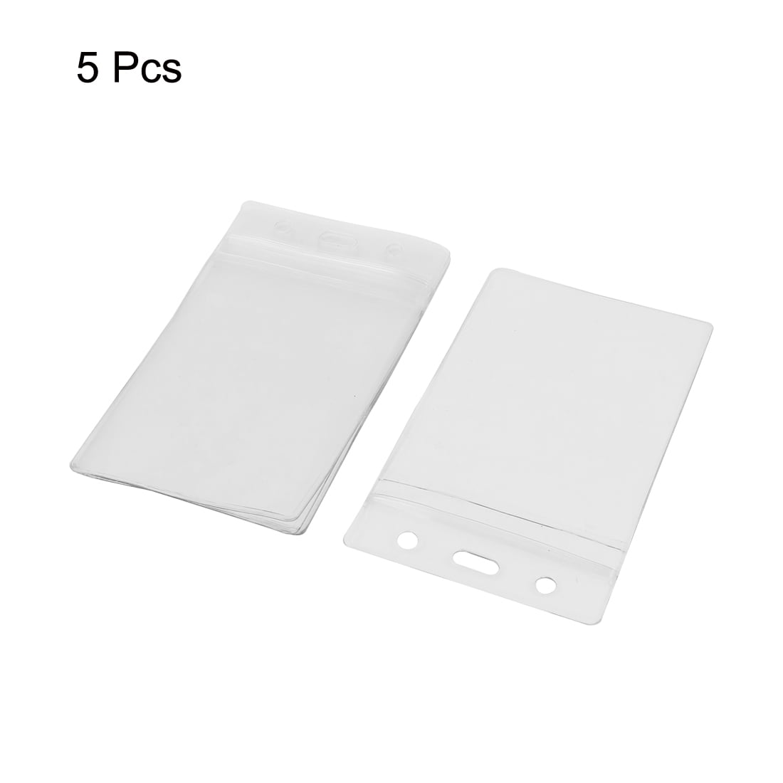 Unique Bargains Vertical Clear Plastic Zip Lock ID Card Badge