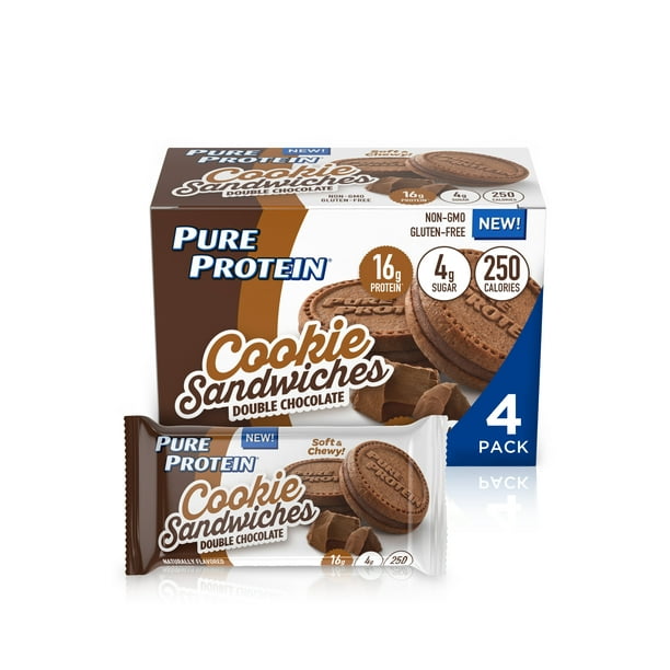 Pure Protein Cookie Sandwiches, Double Chocolate, 16g Protein, 4 Ct
