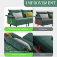 thumbnail image 3 of Resenkos 72" Mid-Century Tufted Sofa Couch, Upholstered Wood Base Sofa, Green, 3 of 9