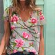 thumbnail image 2 of Moda Mujer Cuello en V Manga corta Impresión Jersey Blusas sueltas Tops Camiseta OAVQHLG3B Store lin121212, 2 of 4
