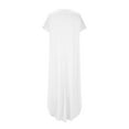 thumbnail image 5 of Summer Plus Size Sun Dresses for Womens 2025 Fashion Solid Color able Casual Loose Short Sleeved V-neck Long Skirt Dress With Dress, 5 of 6