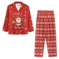 thumbnail image 3 of Suhoaziia Womens Pajamas with Pockets Chriatmas Santa Claus Sleepwear Skin Friendly Holiday Stretchable Outfits Button-Down Long Sleeve Shirt Elastic Vacation Daily Wear Size 3XL, 3 of 6