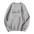 thumbnail image 7 of Oversize Sweatshirts for Women Butterfly Graphic Long Sleeve Crew Neck Casual Preppy Clothes Light Gray XXL, 7 of 7