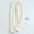 thumbnail image 2 of Gibobby Pantalones para el frío de mujer Pantalones de mujer Pantalones casuales de franela cálidos de invierno Pantalones ajustables Moda de(Beige,XG), 2 of 5