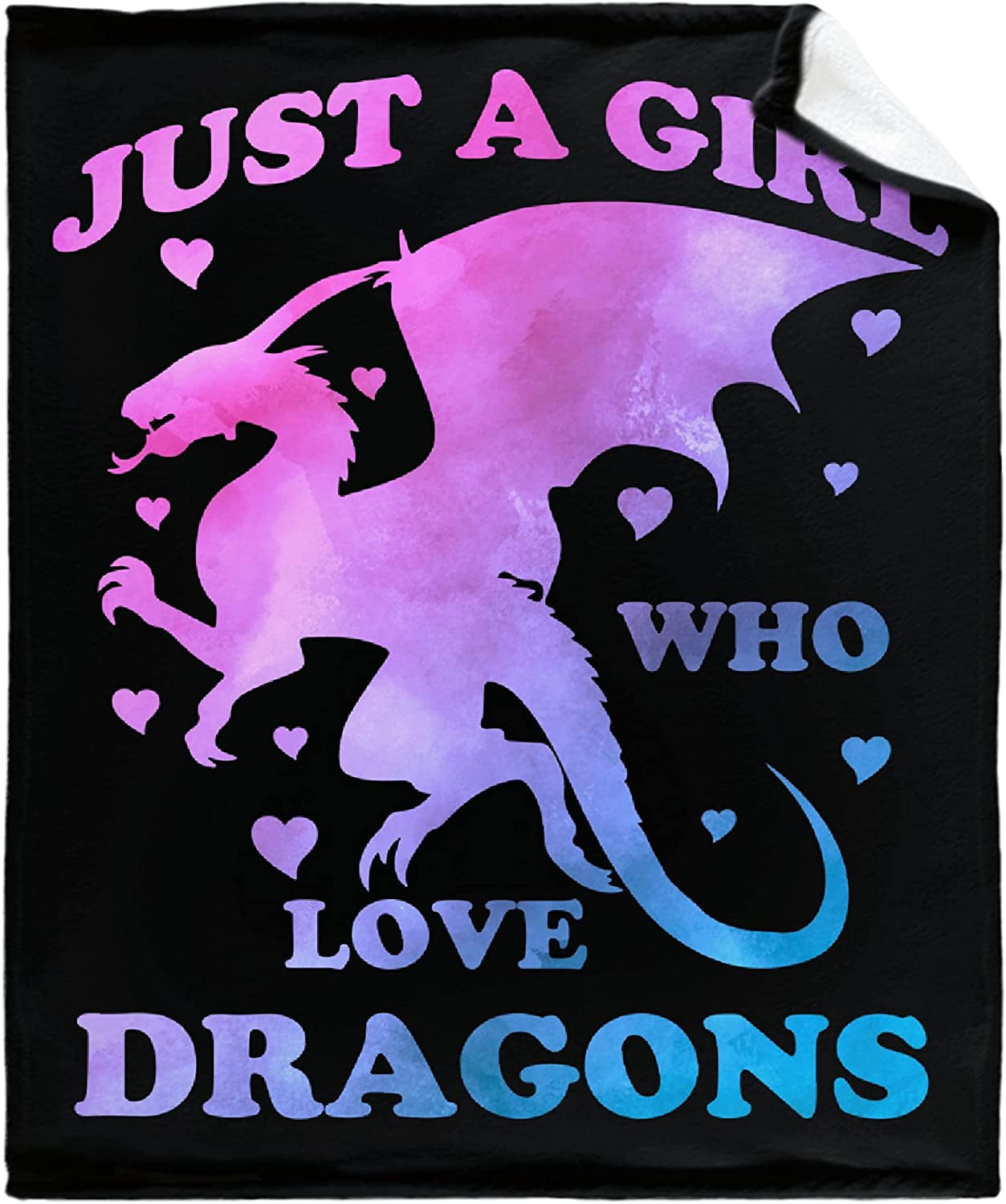 Just A Girl Who Loves Dragons Blankets for Couch Sofa Bed Fleece Throw