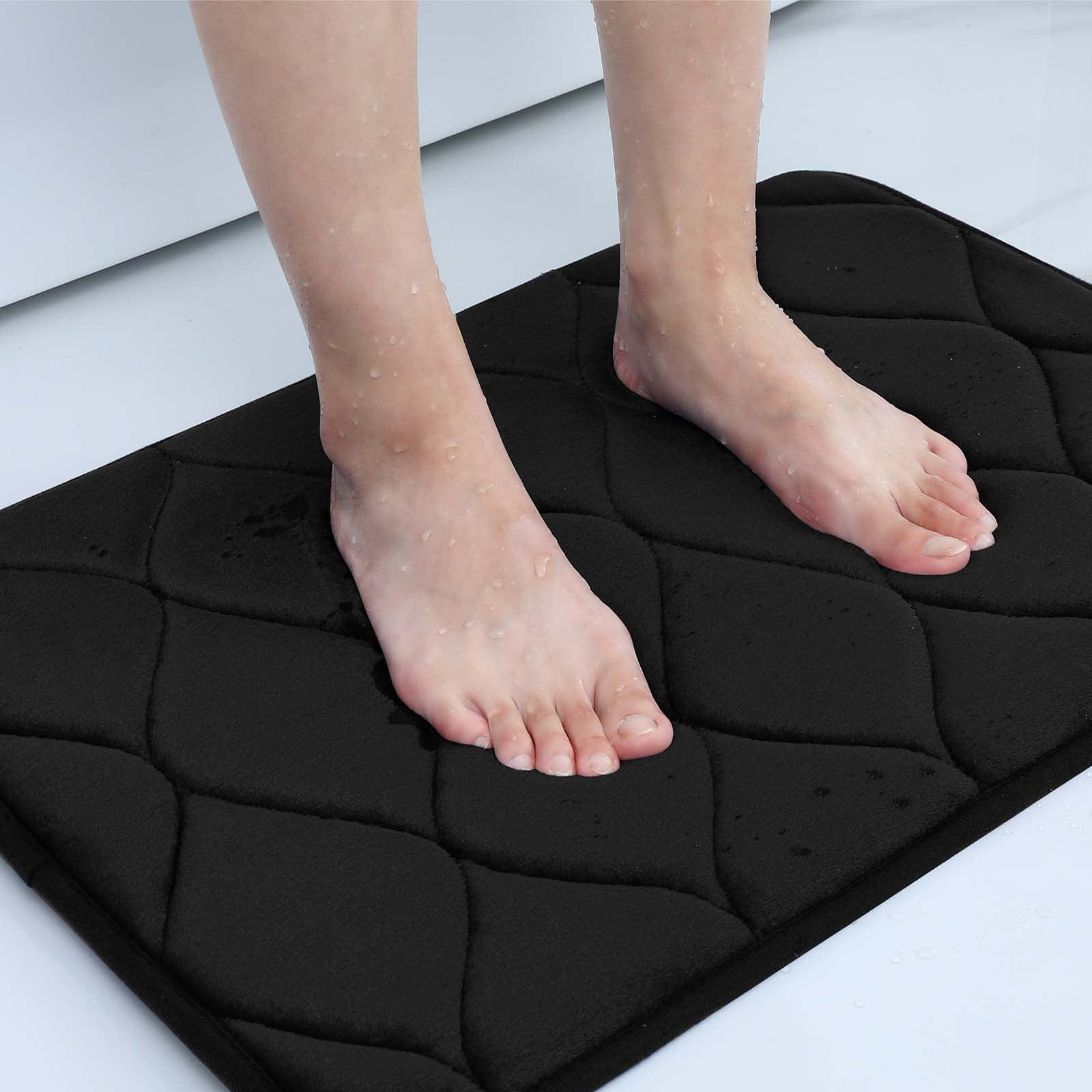 Smiry Memory Foam Bathroom Rugs, Ultra Soft & Non-Slip Bath Runner Mat, 24"x47", Black