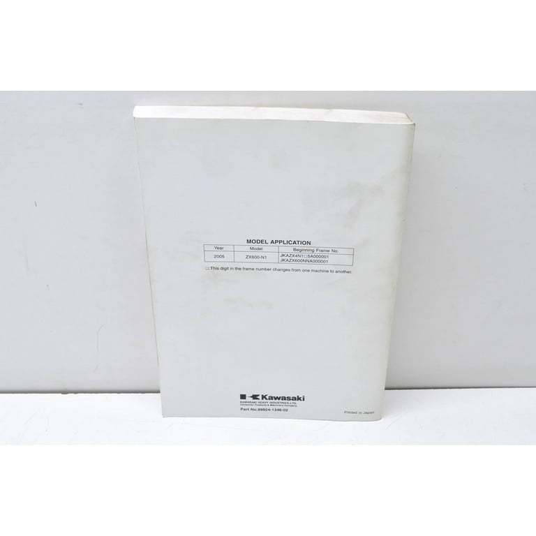 OEM Kawasaki 99924-1346-02 Service Manual ZX600N - Walmart.com OEM Kawasaki 99924-1346-02 Service Manual ZX600N - Walmart.com