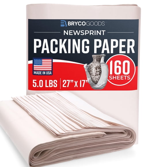 Hojas de papel de embalaje Bryco Goods for Moving, 2,27 kg, 160 hojas