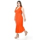 thumbnail image 2 of Vestido largo cintura smock Roman Fashion /Tallas Extras, 8801X-SO (Naranja) naranja 38, 2 of 5