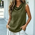 thumbnail image 2 of APEXFWDT Sleeveless Linen Tops for Women Cowl Neck Tank Tops Casual Solid Color Comfy Blouse Lounge Wear, 2 of 8